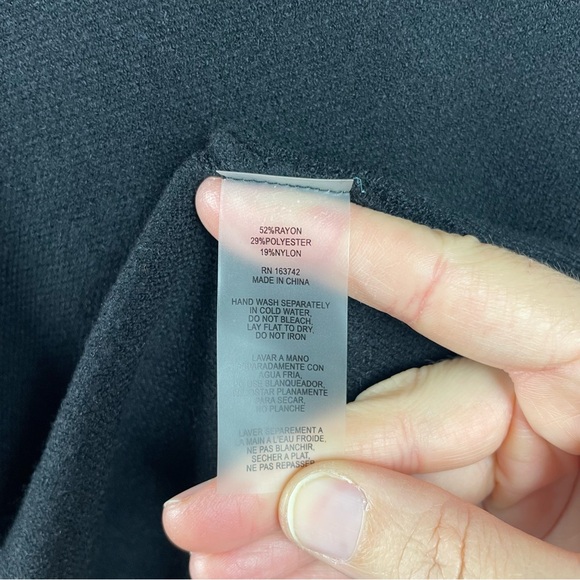 Sioni Black Blue Brown Floral Hooded Sweater Long Sleeve Knit Women Large - Picture 7 of 7